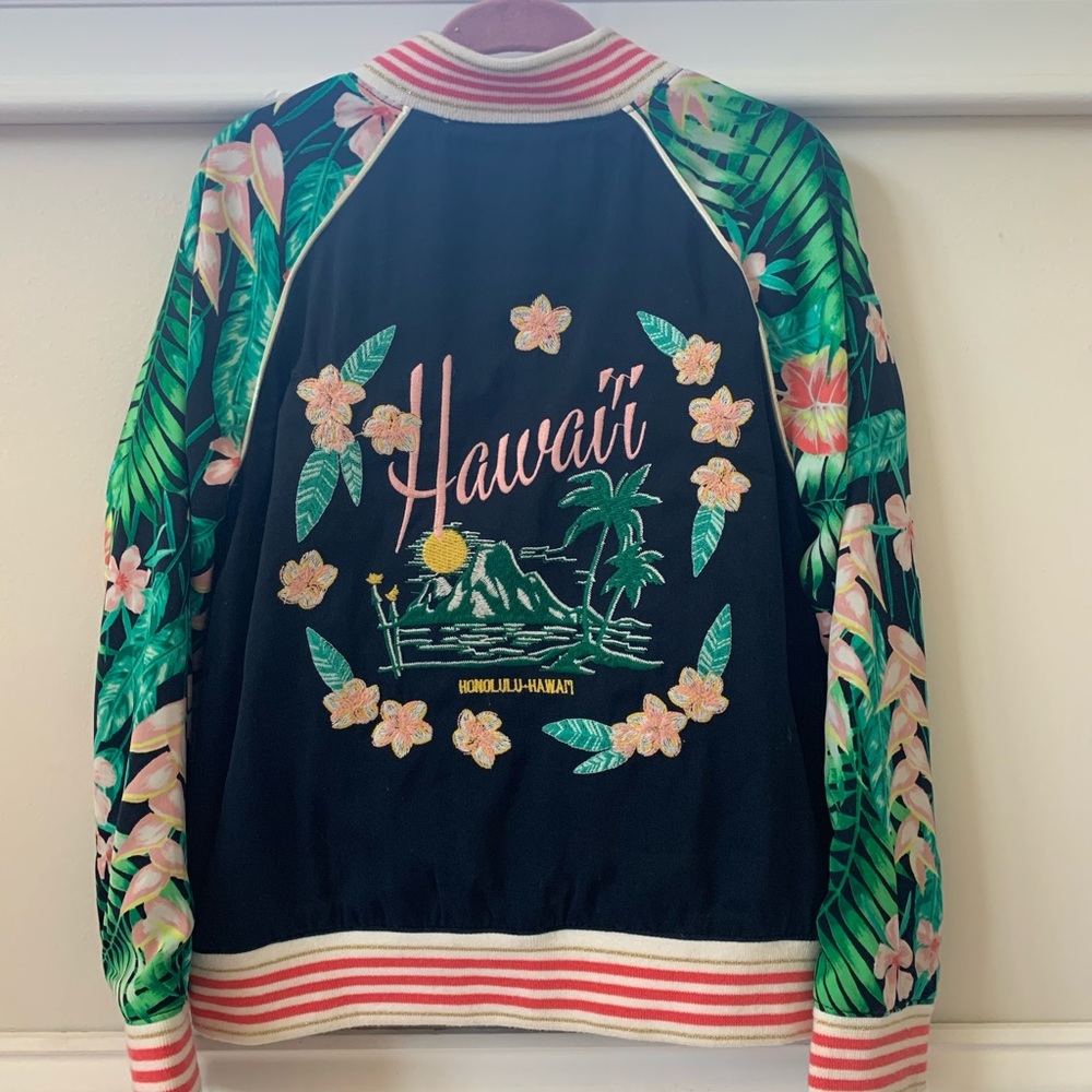 Kids Hawaii Bomber Zip Up Jacket